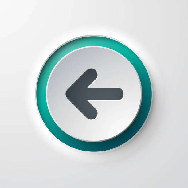 ilustrações de stock, clip art, desenhos animados e ícones de web icon push-button backward arrow - push button
