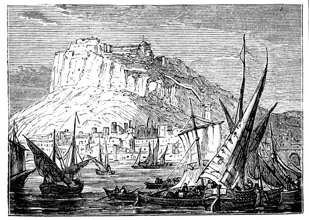 istock victorian engraving of Alicante, Spain 924276554