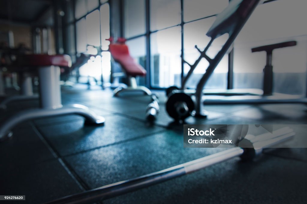 Flou fond Gym workout avec aucun peuple - Photo de Centre de bien-être libre de droits