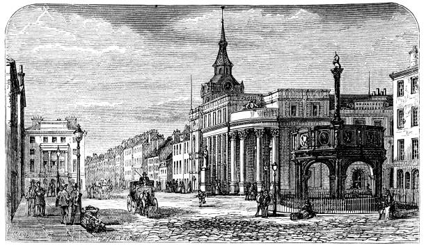 victorian engraving of Aberdeen, Scotland
