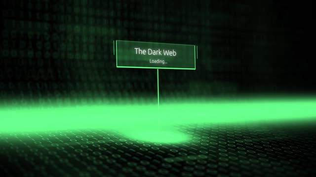 Digital landscape software defined typography with futuristic binary code - The Dark Web