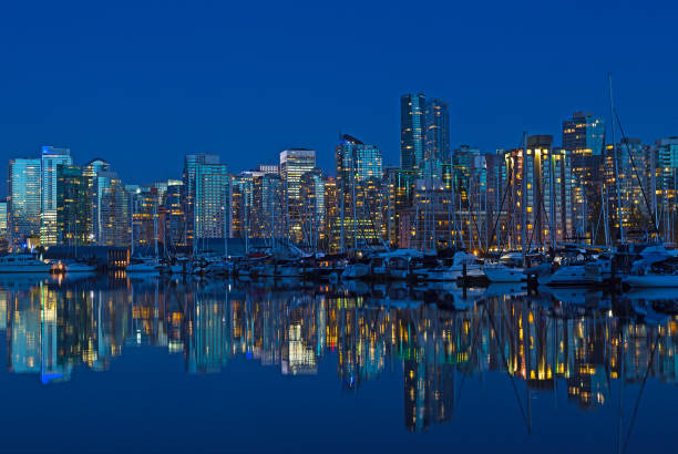 istock Vancouver city skyline at night in British Columbia, Canada. 924285376