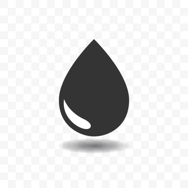 Black drop or rain icon design concept. Black drop or rain icon design concept isolated on transparent background. glass of milk transparent background stock illustrations