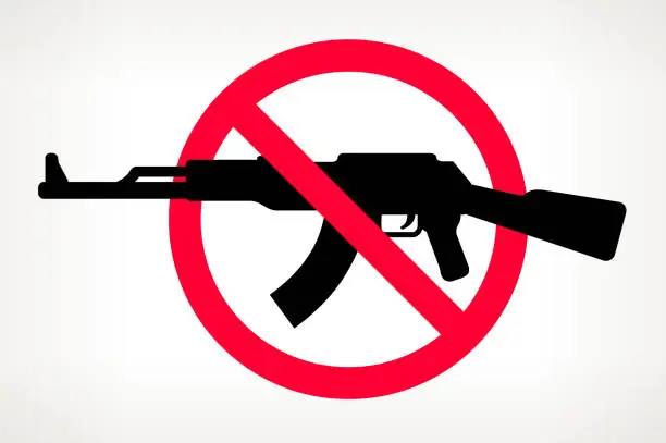 Vector illustration of No Gun Violence Vector Poster