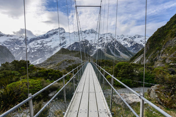 istock Suspension, sling bridge to Mt Cook 924304848