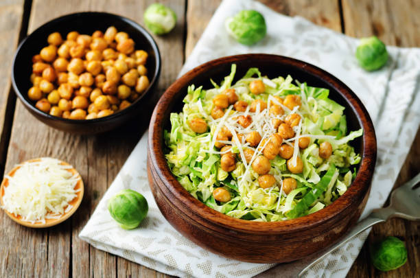 istock Shreded Brussels sprouts roasted chickpeas Parmesan salad 924310792