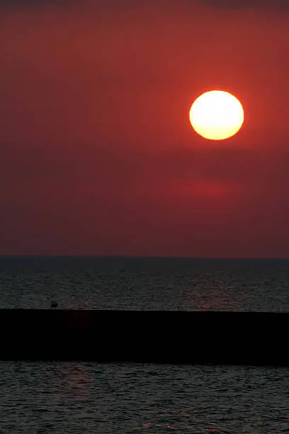 Photo of Red Sunrise over Lake