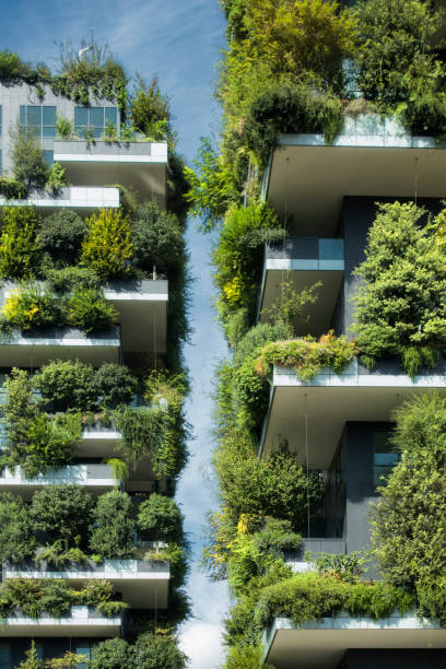 持続可能な緑の建物 - green building ストックフォトと画像