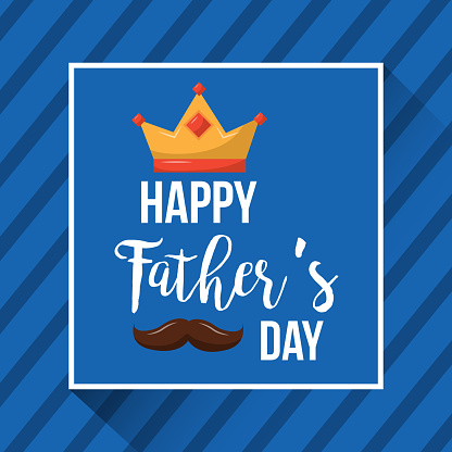 happy fathers day card celebration mustache striped background vector illustration