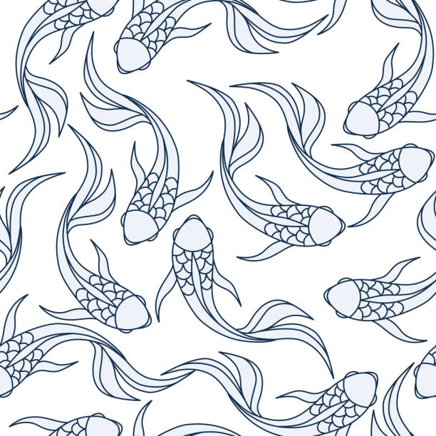 Blue Koi Pattern 100+ Blue Koi Fish Tattoo Stock Photos, Pictures & Royalty-Free Images ...
