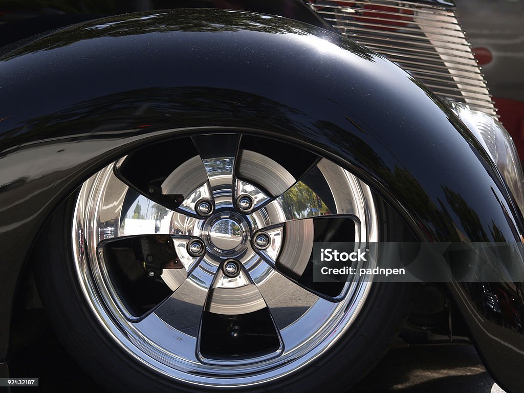 Delantera del coche Classic negra - Foto de stock de Coche libre de derechos