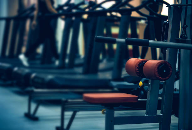 istock Close-up sport exercise equipment in modern gym 924322582