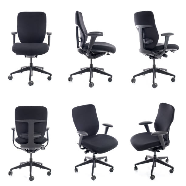 istock Collage of black office chair isolated on white 924326668