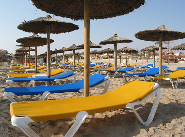 istock Sun Loungers on a Spanish Beach 92434073