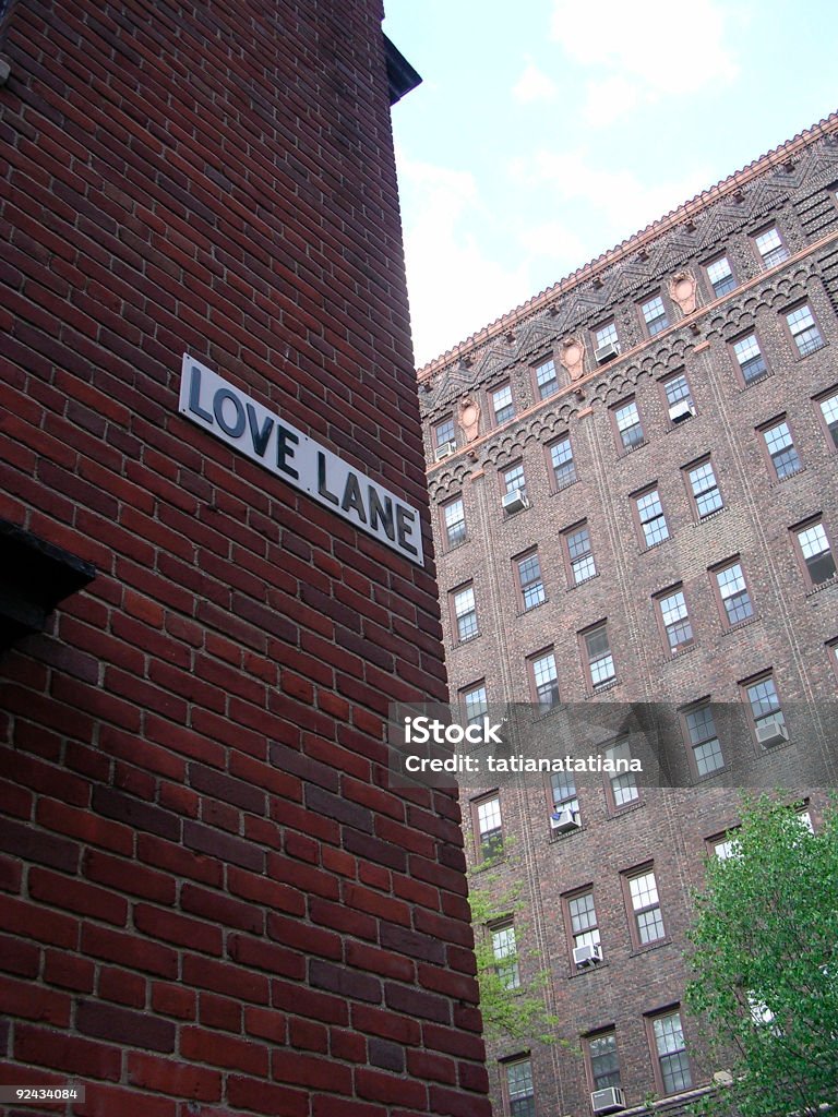 LOVE LANE sign Love Lane in Brooklyn, NYC Building Exterior Stock Photo