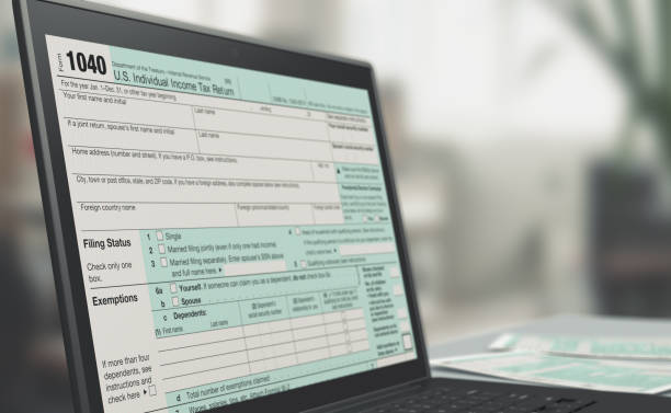 온라인 세금 신고 - tax form tax form 1040 tax form 뉴스 사진 이미지