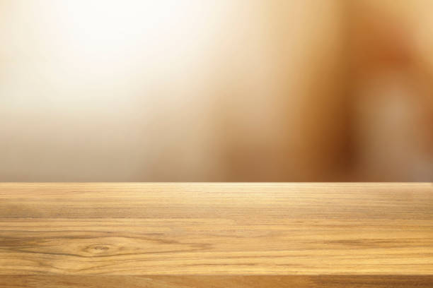 istock Beautiful empty wooden table and white modern kitchen cafe background 924341914