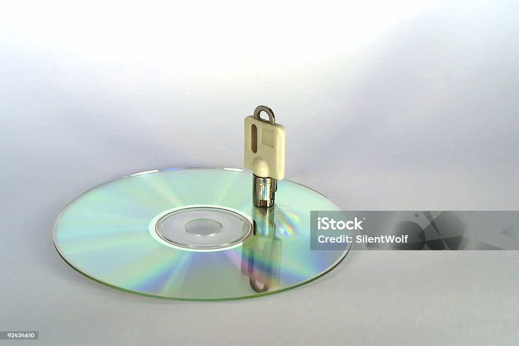 CD-ROM bloqueado por chave ecurity (dados - Royalty-free Apresentação Digital Foto de stock