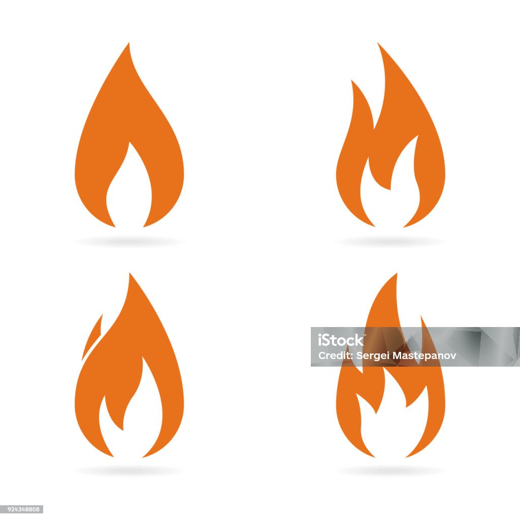 Fire flames icons set. Vector Flame stock vector