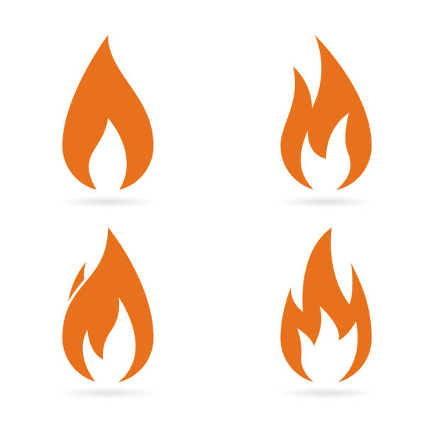 Fire flames icons set. Vector Fire flames icons set. Vector flame icons stock illustrations