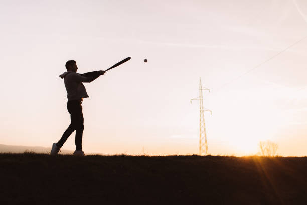 istock Silhouette of a baseball player 924348962