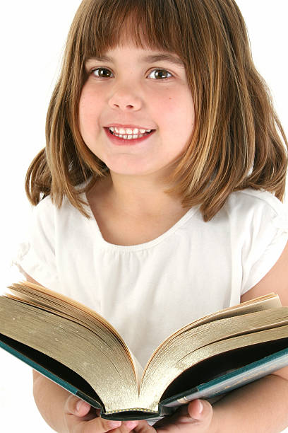 istock Happy Girl With Big Book 92434954