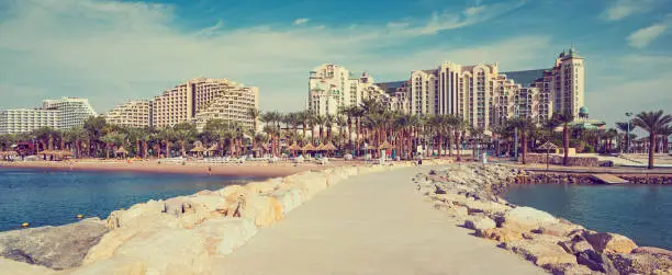 Photo of Central walking pier at the public beach in Eilat - number one resort in