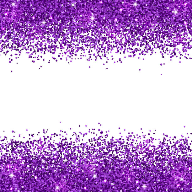 Purple glitter scattered on black background Vector Image