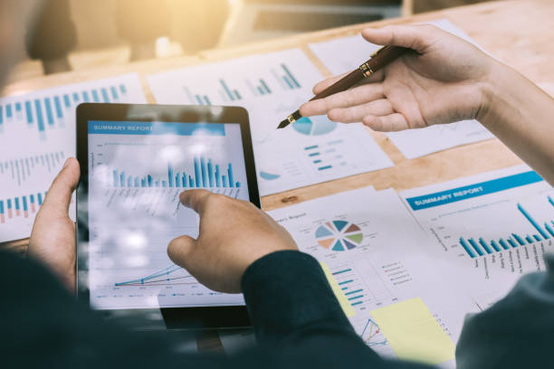 istock Business people analysis with graph on digital tablet at room office. 924364960