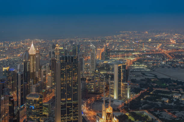 istock Night Dubai downtown skyline, United Arab Emirates 924367890
