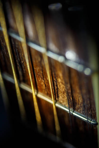 istock Old acoustic guitar close up. 924368676