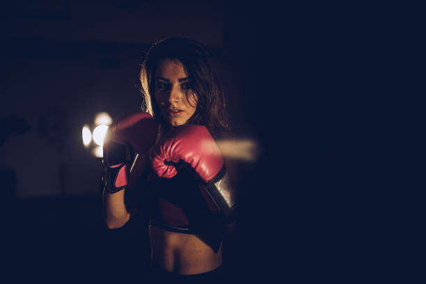 istock Portrait of a female boxer 924372128