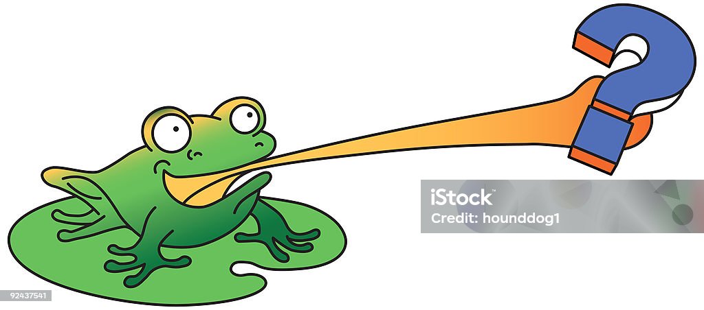 Любознательный лягушка - Стоковые иллюстрации Ловить роялти-фри