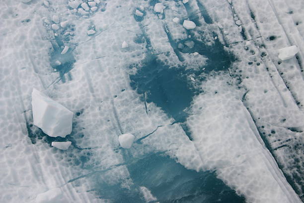 textured ice floe detail stock photo