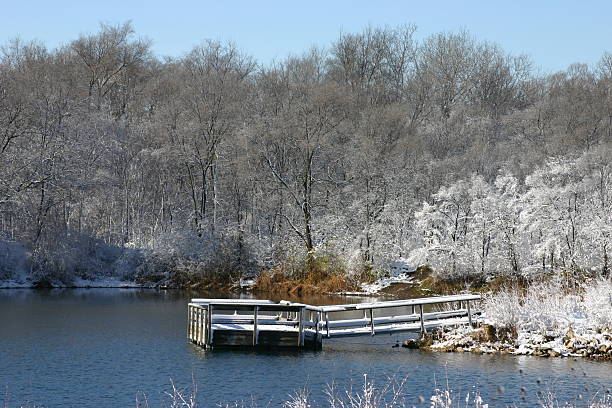 Dock in Winter stock photo