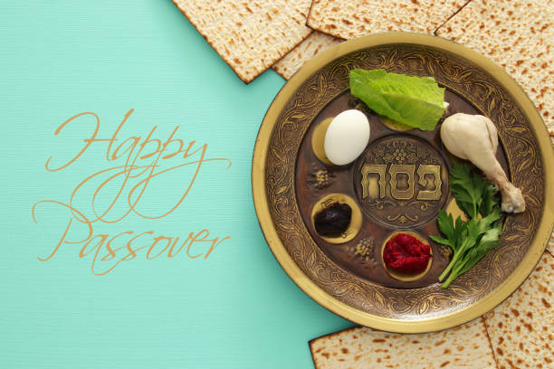 pesah 이뤄보세요 컨셉입니다 (유대인 유월절식 공유일 - passover judaism seder seder plate 뉴스 사진 이미지