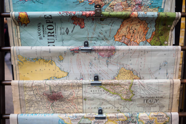 compass on map