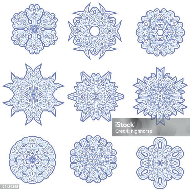 9 복잡한 벡터 Snowflakes 0명에 대한 스톡 벡터 아트 및 기타 이미지 - 0명, Spirograph, 겨울