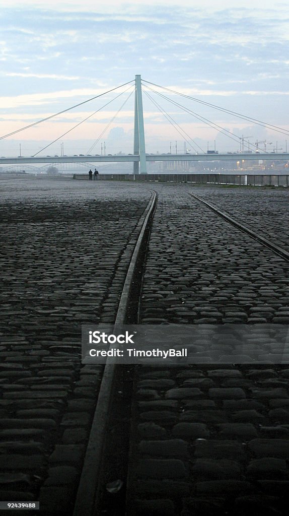 Manhã cedo Severinsbrücke, Colónia - Royalty-free Abandonado Foto de stock