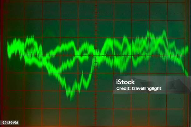 Electrónicaáudio De Forma De Onda2 - Fotografias de stock e mais imagens de Barulho - Barulho, Cor verde, Desenho de Ondas