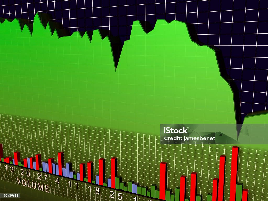 Stock Chart Volume 3D  Business Stock Photo