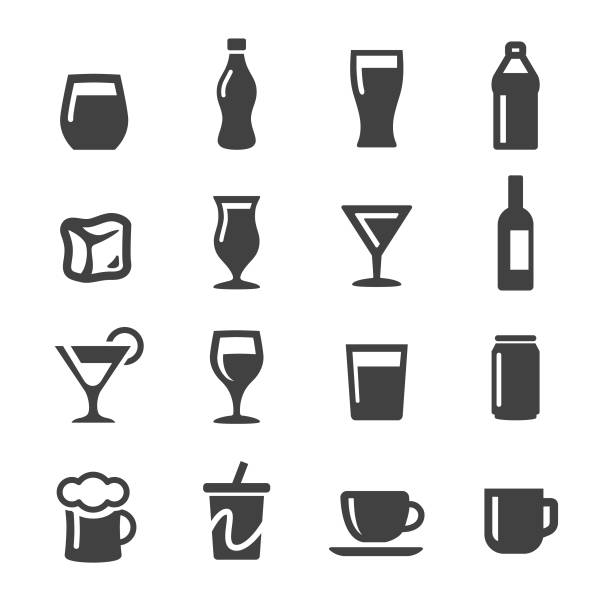 ilustrações, clipart, desenhos animados e ícones de beber ícones - série acme - computer icon symbol cork wine