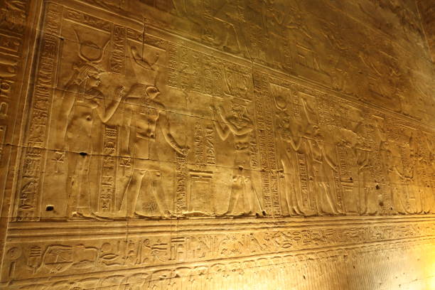 istock Hieroglyphics walls at Edfu temple 924399584
