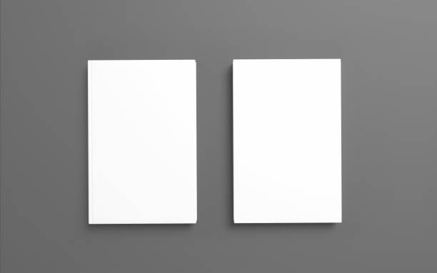istock Book with white hardcover on wooden background. 3d render. 924399610