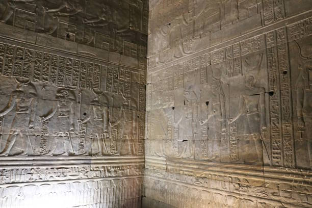 istock Hieroglyphics walls at Edfu temple 924399636