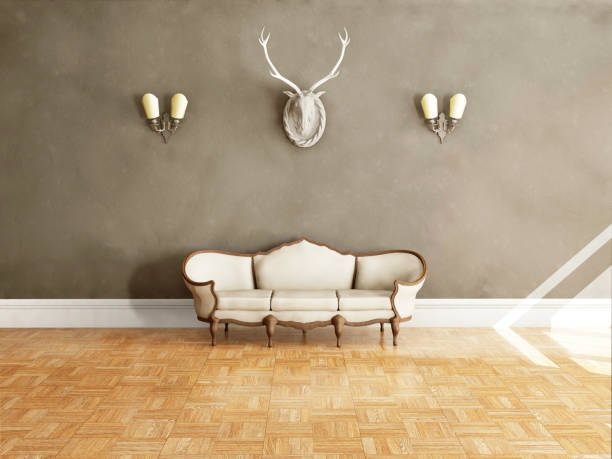 istock White classical style sofa in vintage room 924399768