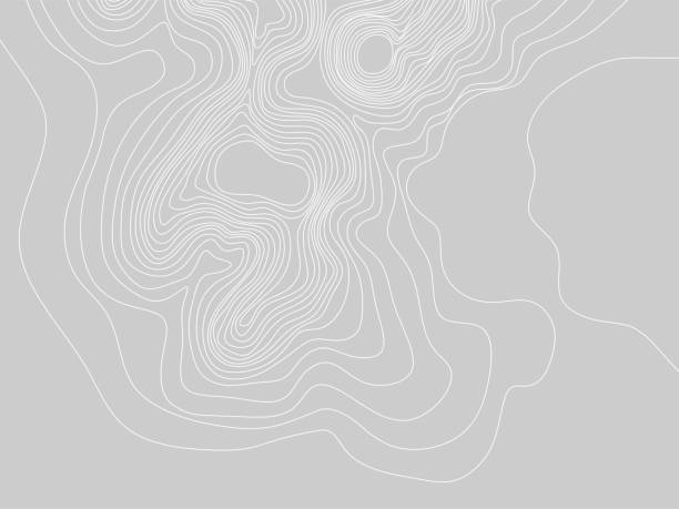 istock Abstract gray and white topographic contours lines of mountains. Topography map art curve drawing. vector illustration. 924402718
