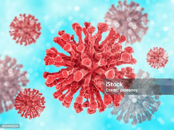 Il Virus Nel Corpo Nella Macro Scala Rendering 3d - Fotografie stock e altre immagini di AIDS - AIDS, HIV, Influenza - Malattia infettiva
