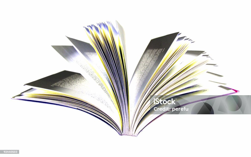 Colorato libro aperto - Foto stock royalty-free di Bianco