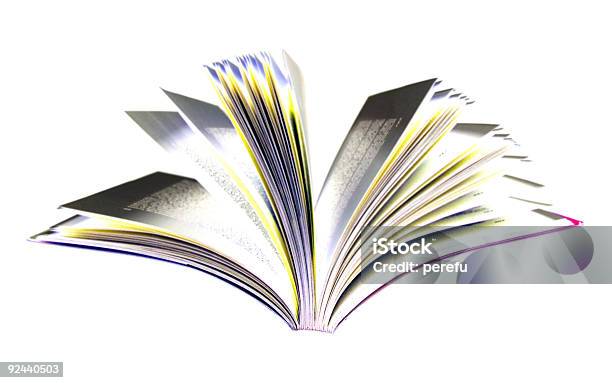 Colorato Libro Aperto - Fotografie stock e altre immagini di Bianco - Bianco, Biblioteca, Carta